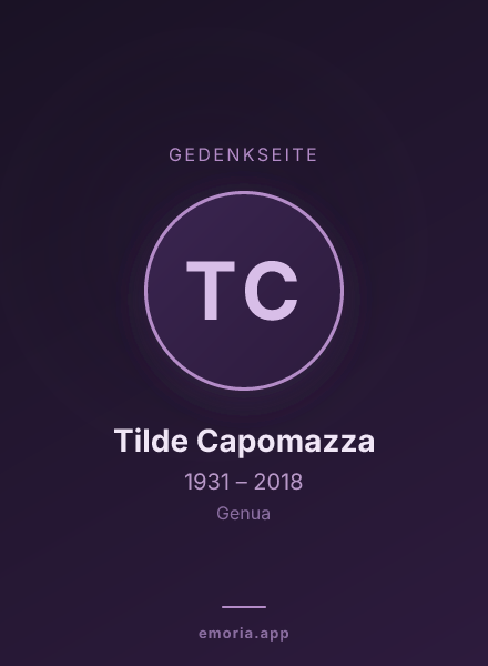 Gedenkportrait von Tilde Capomazza