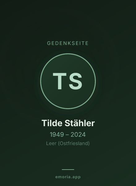 Gedenkportrait von Tilde Stähler