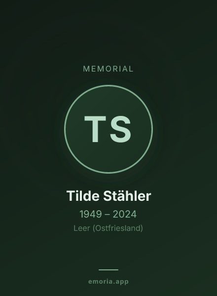 Memorial portrait of Tilde Stähler