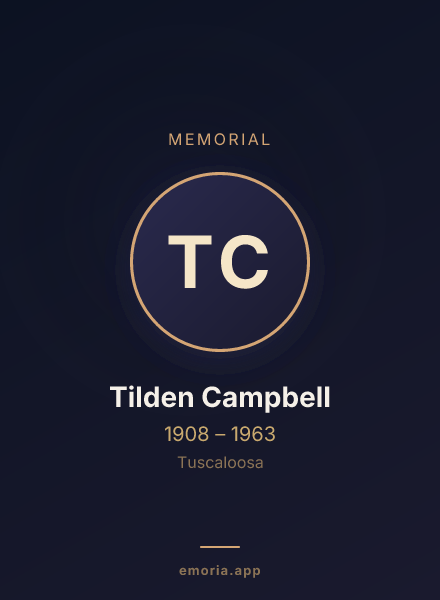 Memorial portrait of Tilden Campbell