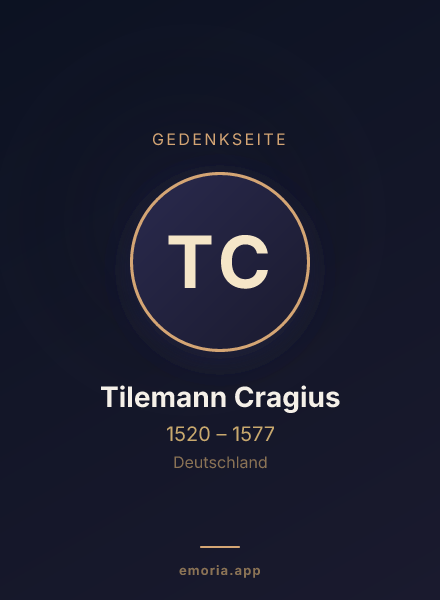 Gedenkportrait von Tilemann Cragius