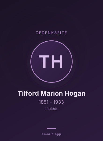 Gedenkportrait von Tilford Marion Hogan