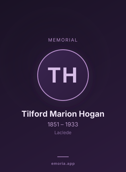 Memorial portrait of Tilford Marion Hogan