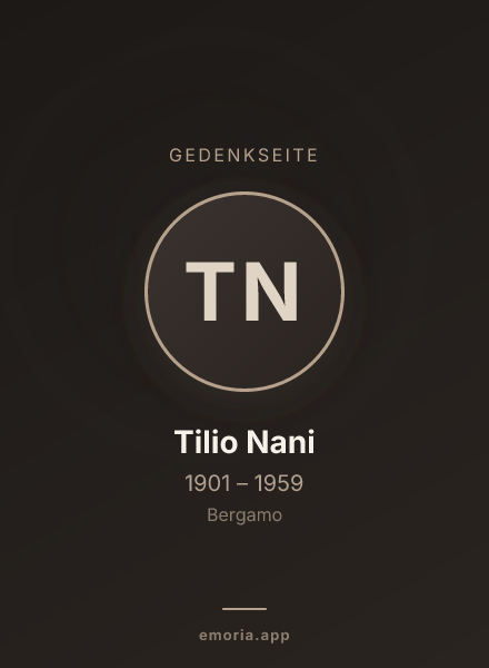 Gedenkportrait von Tilio Nani