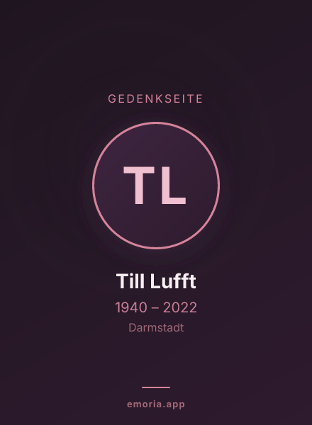 Gedenkportrait von Till Lufft