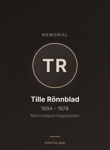 Memorial portrait of Tille Rönnblad