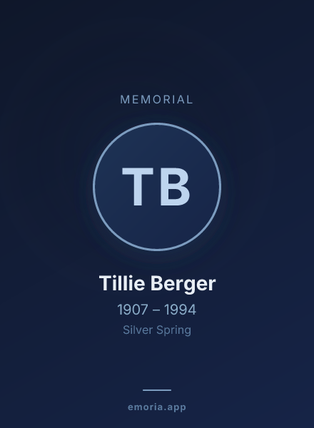 Memorial portrait of Tillie Berger