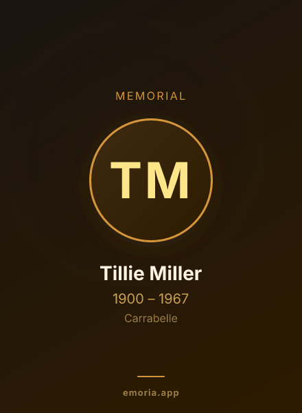 Memorial portrait of Tillie Miller