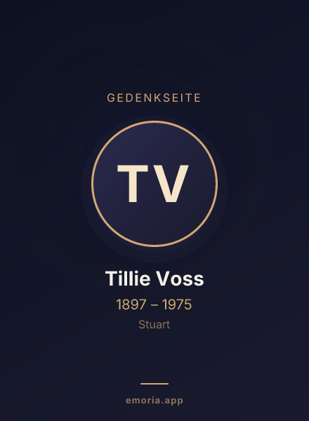 Gedenkportrait von Tillie Voss