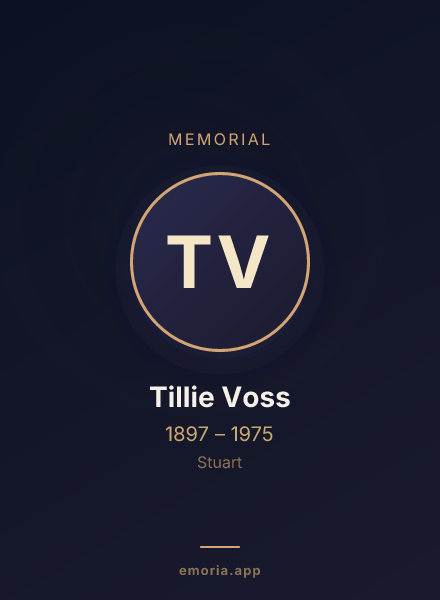 Memorial portrait of Tillie Voss
