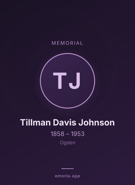 Memorial portrait of Tillman Davis Johnson