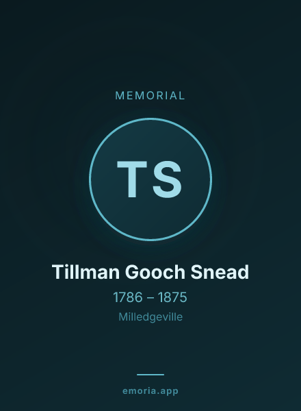 Memorial portrait of Tillman Gooch Snead
