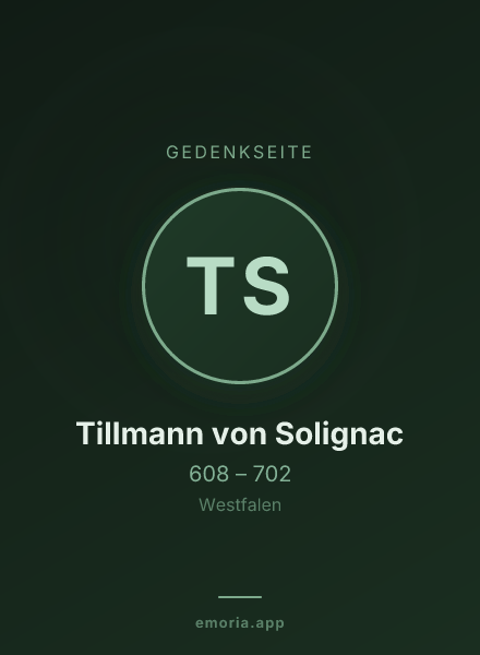 Gedenkportrait von Tillmann von Solignac