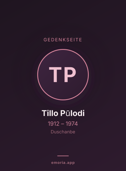 Gedenkportrait von Tillo Pūlodi