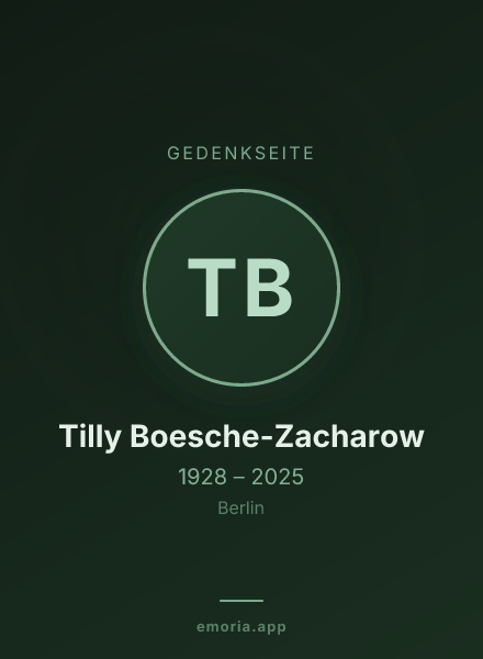 Gedenkportrait von Tilly Boesche-Zacharow