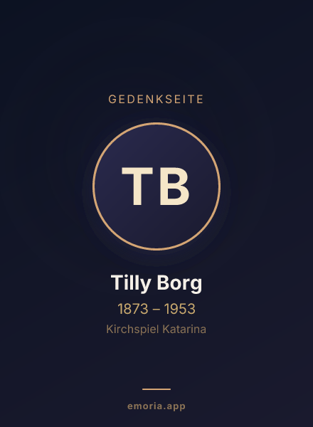 Gedenkportrait von Tilly Borg