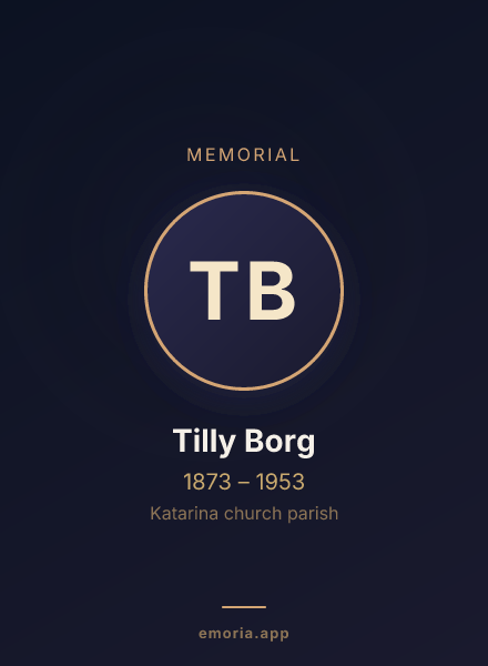Memorial portrait of Tilly Borg