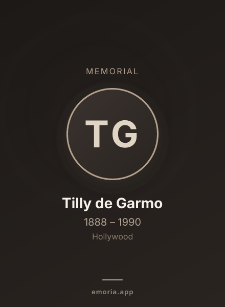 Memorial portrait of Tilly de Garmo