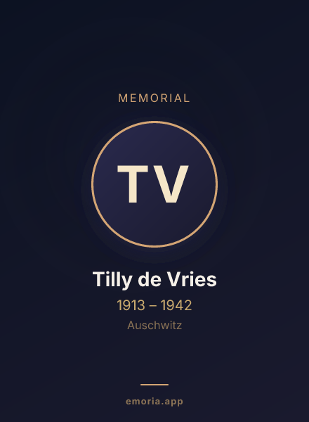 Memorial portrait of Tilly de Vries