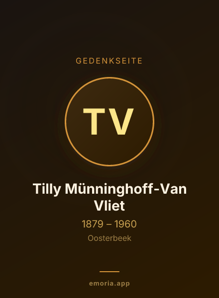 Gedenkportrait von Tilly Münninghoff-Van Vliet