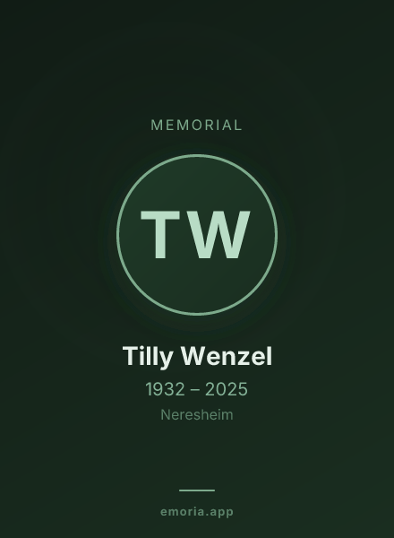 Memorial portrait of Tilly Wenzel