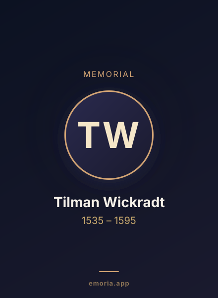 Memorial portrait of Tilman Wickradt