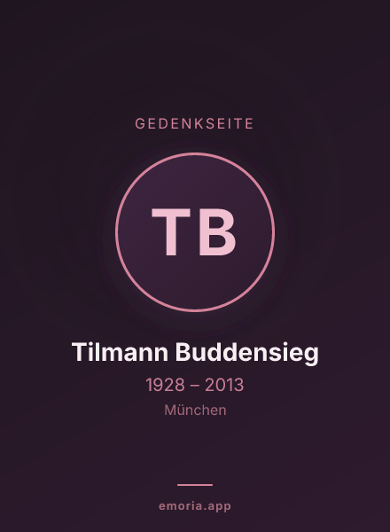 Gedenkportrait von Tilmann Buddensieg