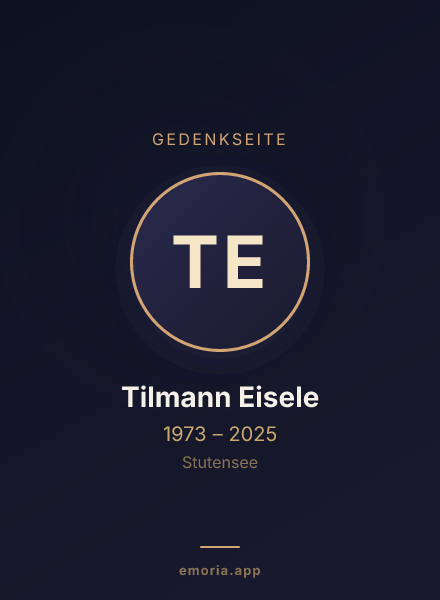 Gedenkportrait von Tilmann Eisele