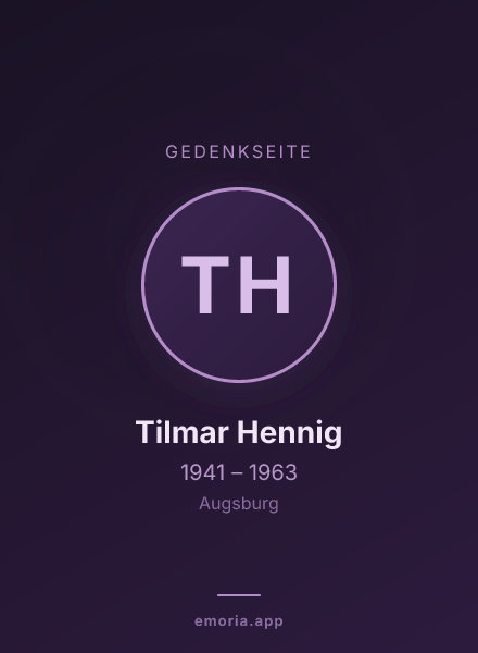 Gedenkportrait von Tilmar Hennig
