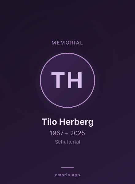 Memorial portrait of Tilo Herberg