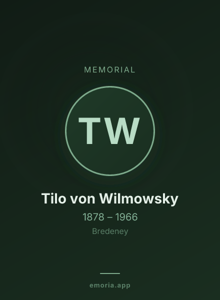 Memorial portrait of Tilo von Wilmowsky