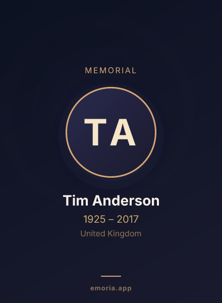 Memorial portrait of Tim Anderson