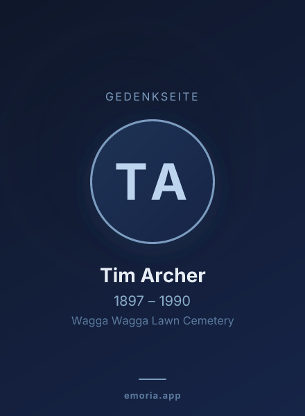 Gedenkportrait von Tim Archer