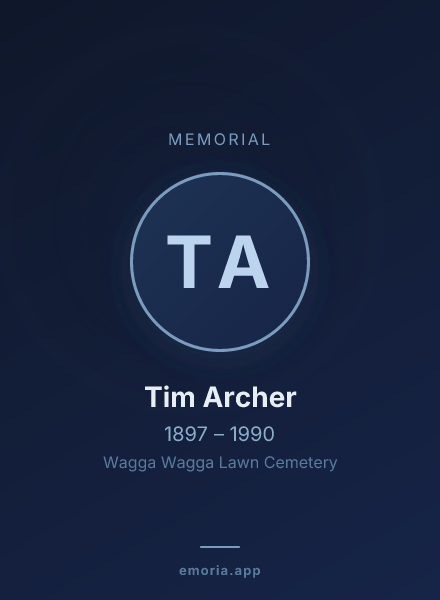 Memorial portrait of Tim Archer