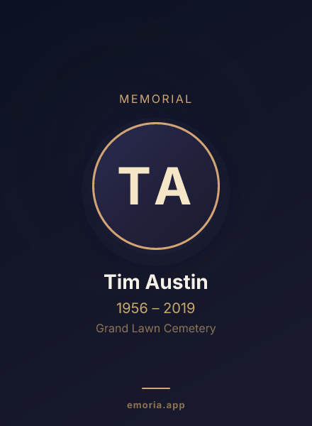 Memorial portrait of Tim Austin
