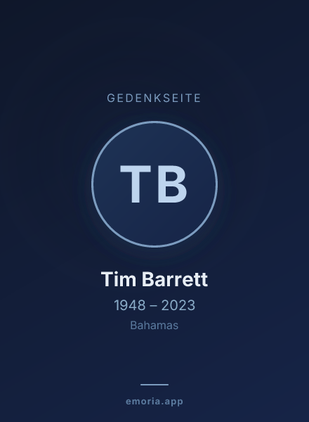 Gedenkportrait von Tim Barrett