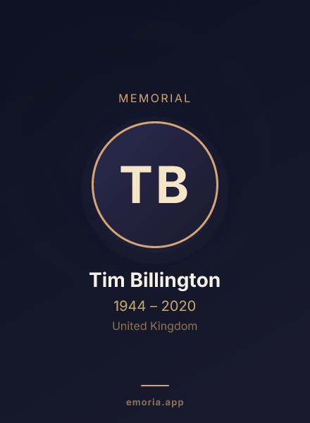 Memorial portrait of Tim Billington