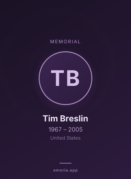 Memorial portrait of Tim Breslin
