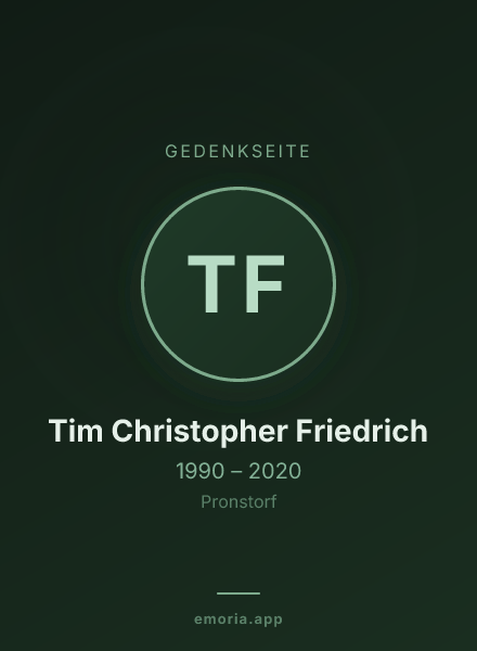 Gedenkportrait von Tim Christopher Friedrich