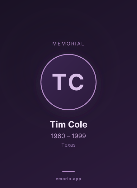 Memorial portrait of Tim Cole