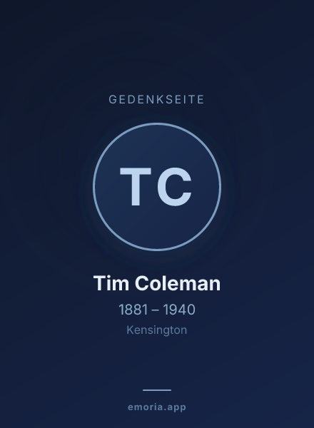 Gedenkportrait von Tim Coleman