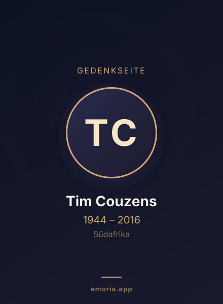 Gedenkportrait von Tim Couzens