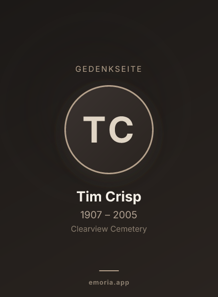 Gedenkportrait von Tim Crisp