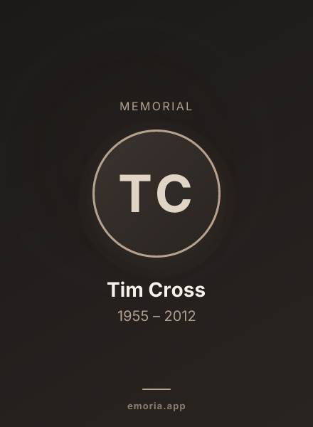 Memorial portrait of Tim Cross