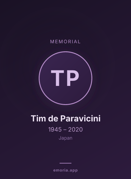 Memorial portrait of Tim de Paravicini