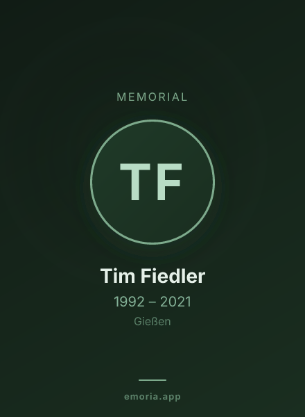Memorial portrait of Tim Fiedler