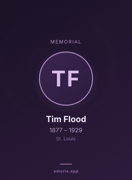 Memorial portrait of Tim Flood