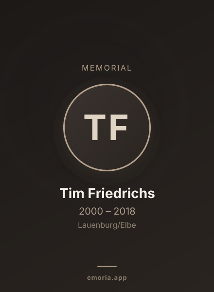 Memorial portrait of Tim Friedrichs