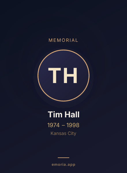 Memorial portrait of Tim Hall