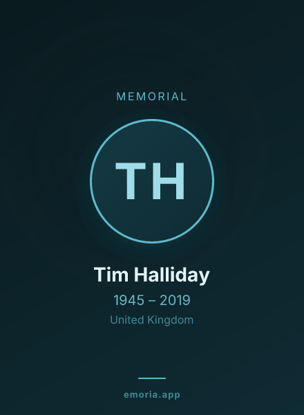 Memorial portrait of Tim Halliday